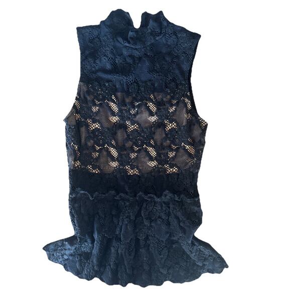 Vintage Y2k Nightcap Rare Black Lace Mock Neck Tank Top Sz 2 Small Whimsigoth - Picture 1 of 16